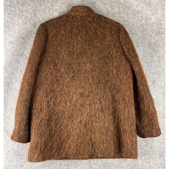 Vintage Jules Tournier Coat Jacket Womens 14 Brown Mohair Made In France 70s - Picture 12 of 16